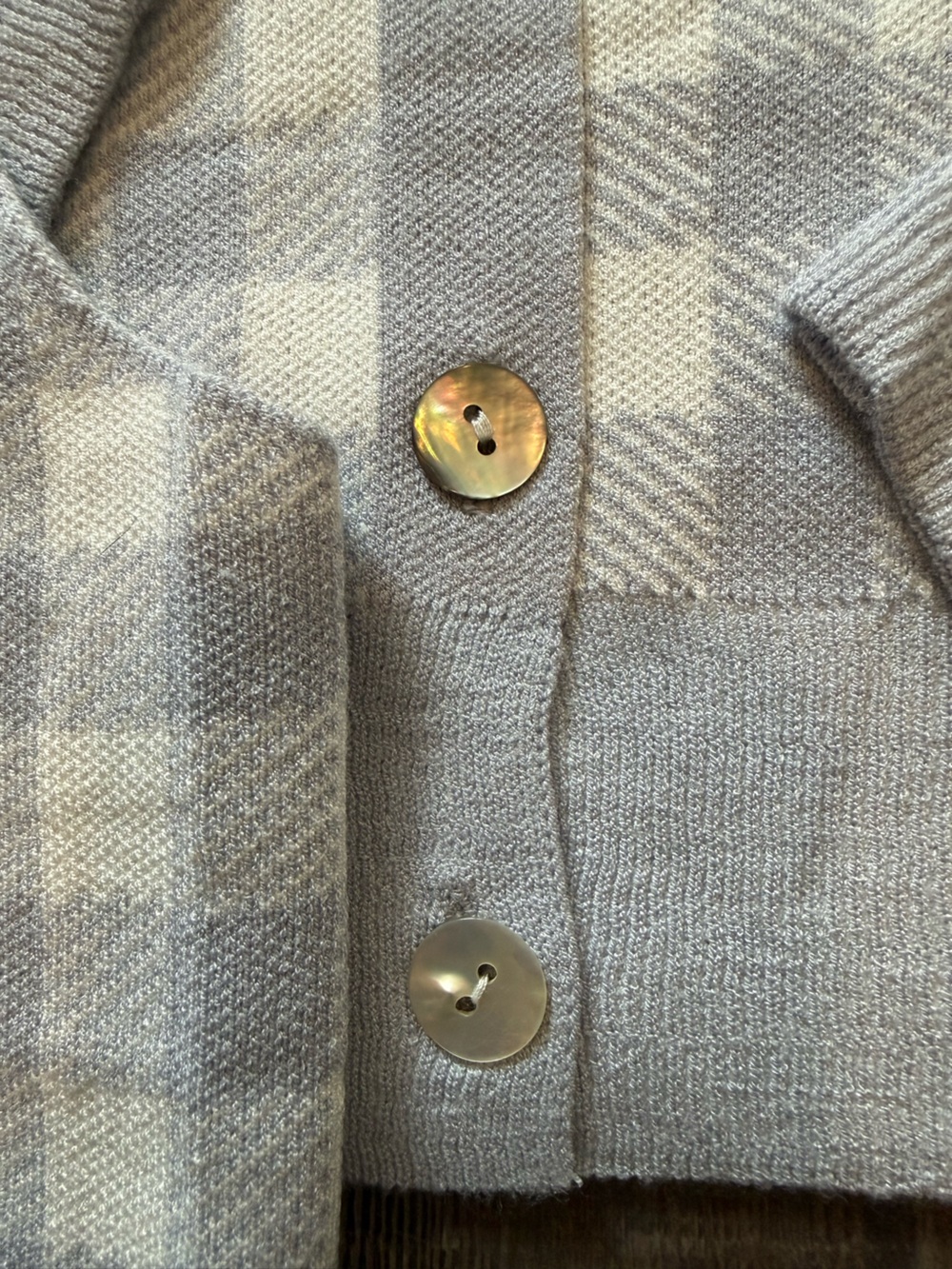 NWOT Mable Lavender Gingham Knit Cardigan Sweater - Picture 4 of 6